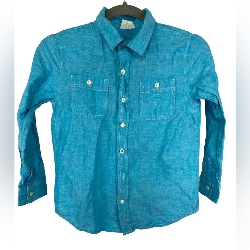 Crazy 8 Long Sleeve Button Up Shirt Boys M (7-8) - Picture 1 of 2